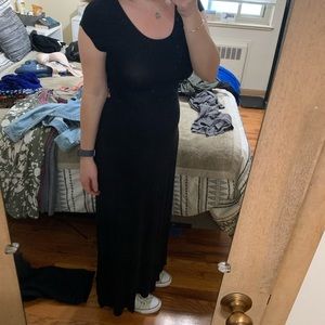Black maxi dress. Open back